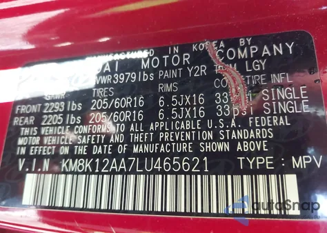 2020 Hyundai Kona Se из США, поврежденный, VIN KM8K12AA7LU465621